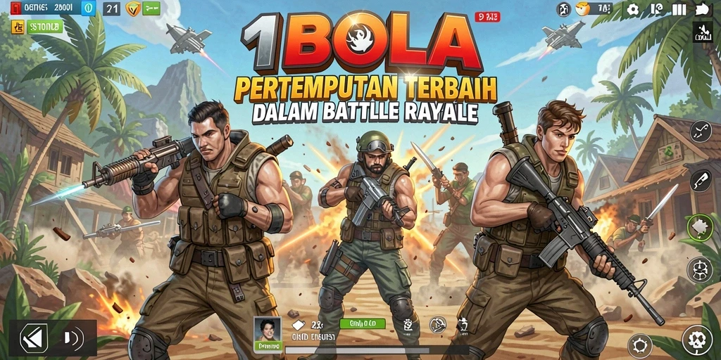 Gambaran gameplay seru dalam pertempuran Battle Royale di 11BOLA.