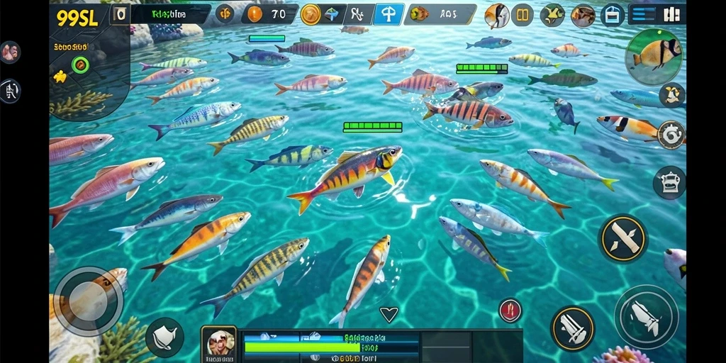 Screenshot gameplay dari 99SL dengan aksi Tembak Ikan yang seru.