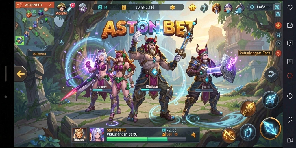 Screenshot gameplay ASTONBET menampilkan aksi seru dalam dunia MMORPG.
