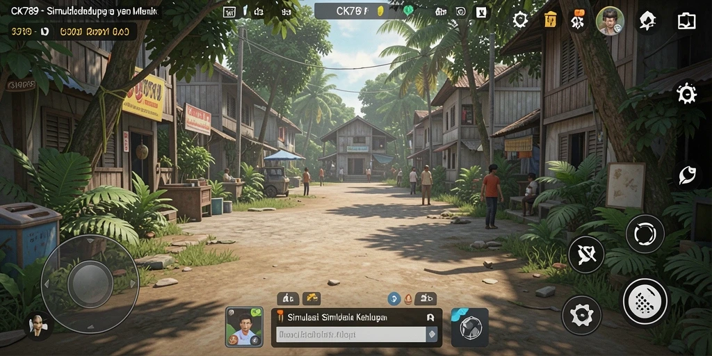 Tampilan gameplay CK789 yang menggambarkan interaksi karakter dalam simulasi.