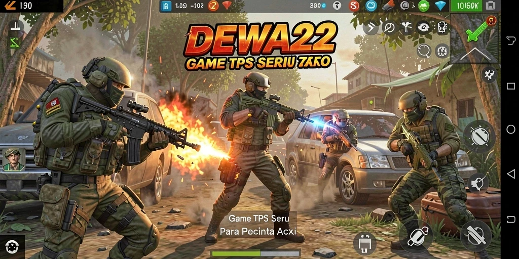 Screenshot menampilkan aksi mendebarkan dalam gameplay TPS DEWA22.