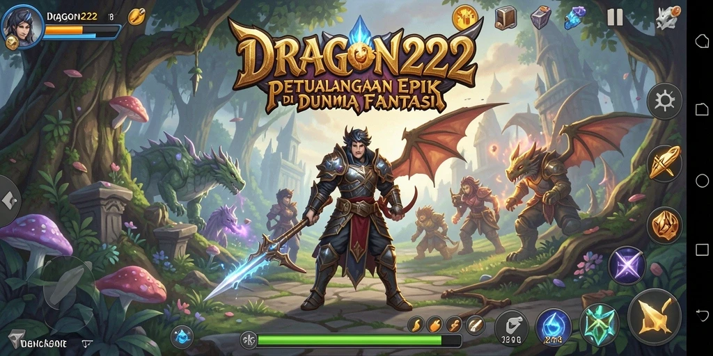 Screenshot gameplay DRAGON222 menampilkan aksi seru di dunia fantasi.