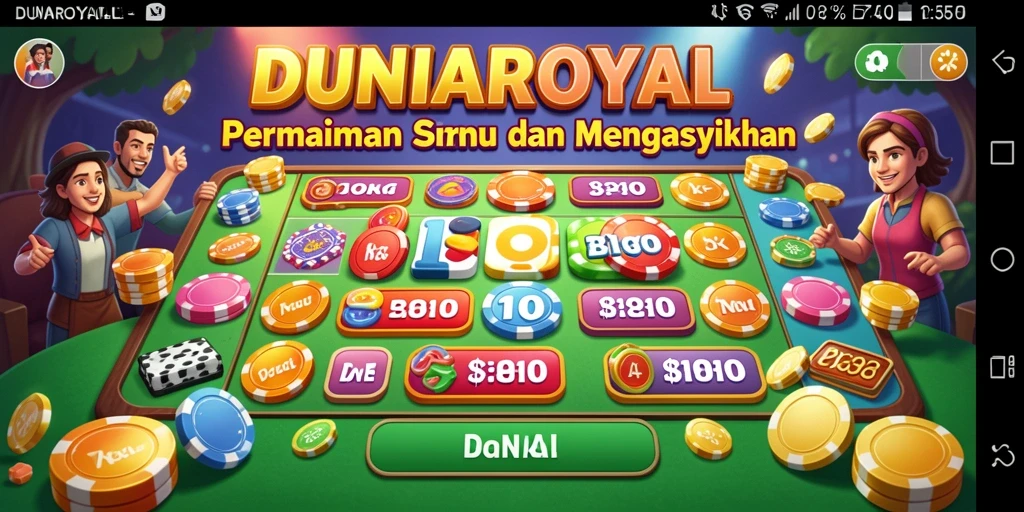 Tampilan menarik gameplay DUNIAROYAL Bingo yang seru.
