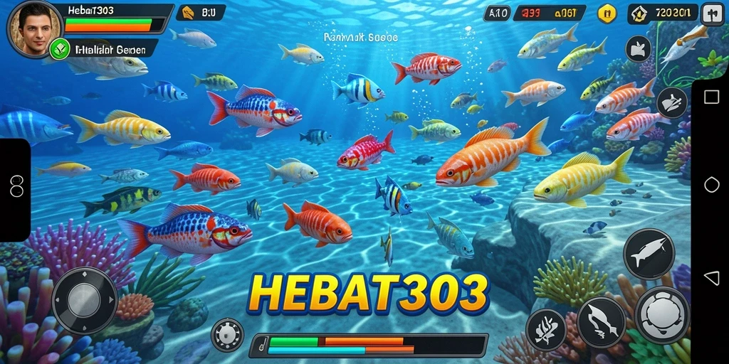 Screenshot HEBAT303 yang menunjukkan aksi tembak ikan yang seru.