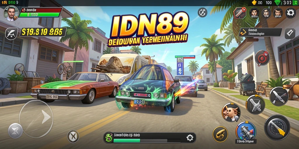 Screenshot gameplay IDN89 dengan tampilan karakter dan interaksi sosial.