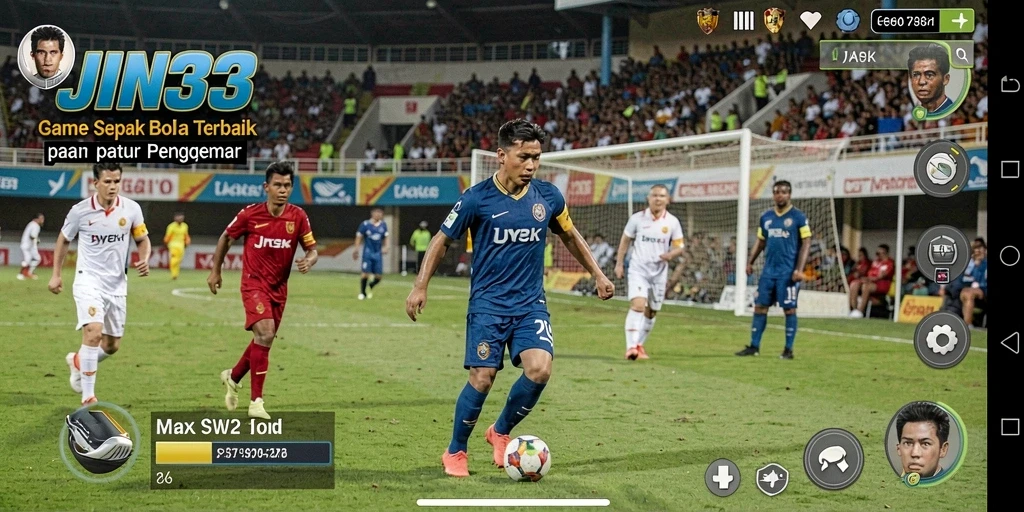 Tampilan menarik gameplay sepak bola JIN33 dengan grafis menakjubkan.