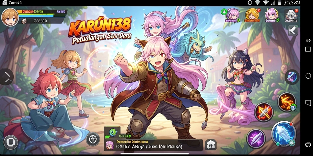 Screenshot permainan <strong>KARUN138</strong> menampilkan aksi seru di dunia anime.
