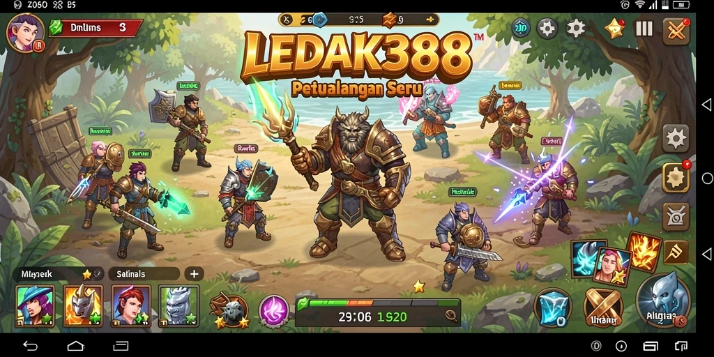 Screenshot utama LEDAK388 menampilkan aksi seru dalam permainan RPG.