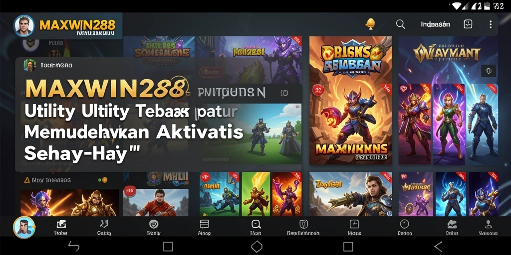 Tampilan aplikasi MAXWIN288 dengan fitur-fitur Utility yang canggih.