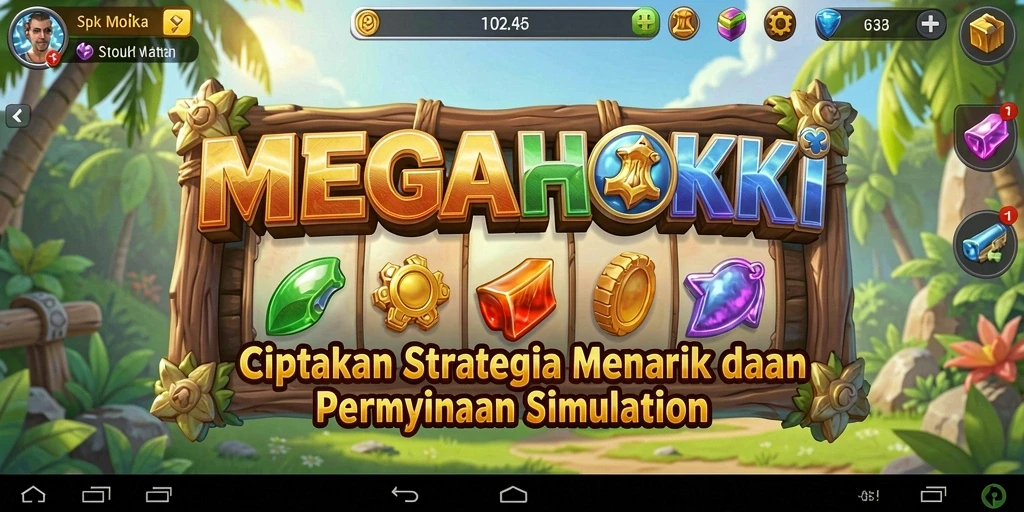 Tangkapan layar mendemonstrasikan gameplay interaktif MEGAHOKI.