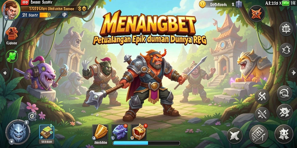 Screenshot MENANGBET menunjukkan pertarungan epik di dunia fantasi.