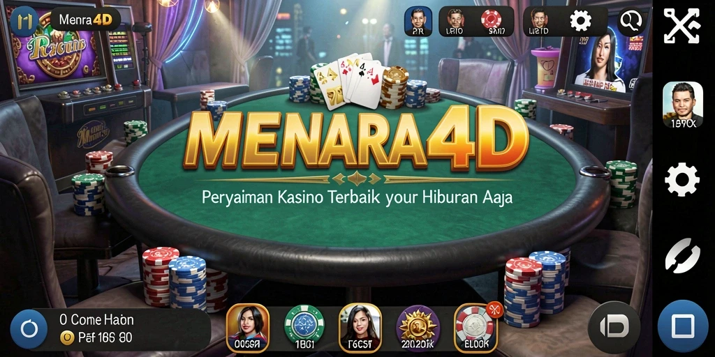 Tampilan menarik dari gameplay Kasino dalam MENARA4D.