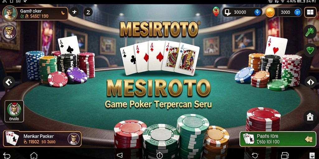 Tampilan gameplay Poker di MESIRTOTO yang seru dan mendebarkan.