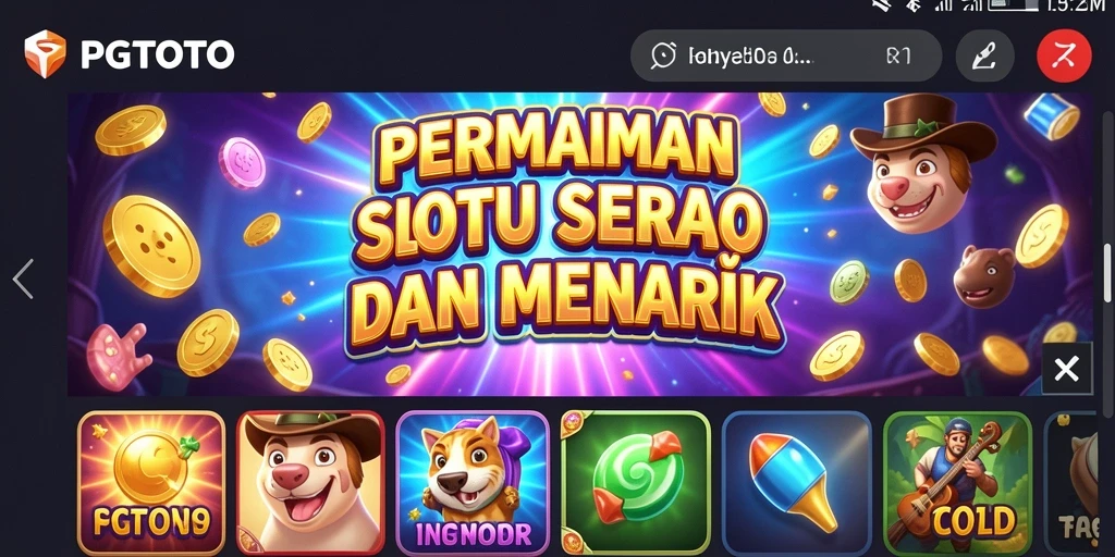 Tampilan gameplay PGTOTO yang memukau dengan animasi slot yang dinamis.