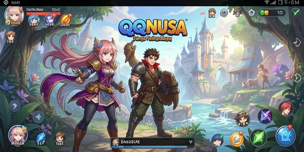 Tampilan gameplay menakjubkan dari QQNUSA dengan karakter Anime.