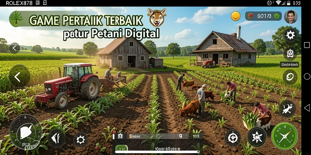 Screenshot gameplay ROLEX878 menampilkan ladang subur yang indah.