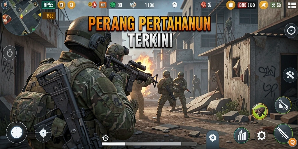 Tampilan gameplay RP55 yang dinamis dan seru dalam Tower Defense.