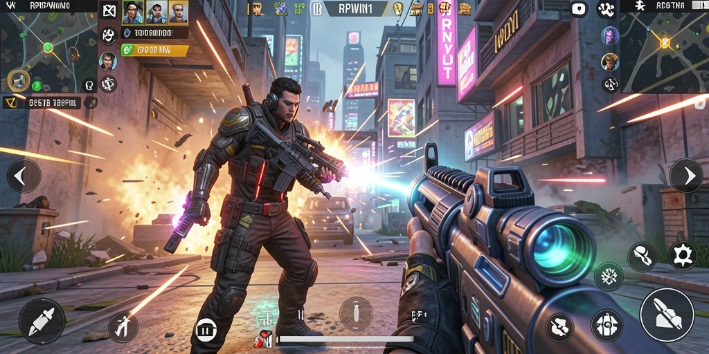 Screenshot RPWIN1 menampilkan aksi seru dalam pertempuran TPS.