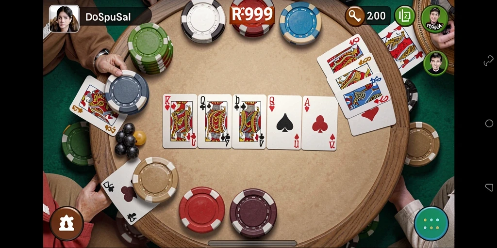 Tampilan gameplay seru dalam RR999 game Gaple.