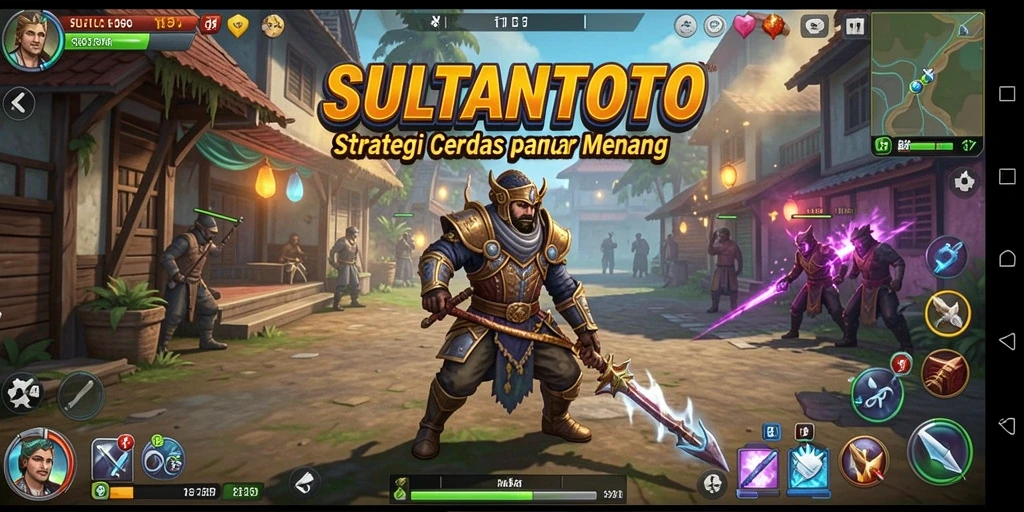 Tangkapan layar SULTANTOTO menampilkan strategi pertempuran yang mendebarkan.