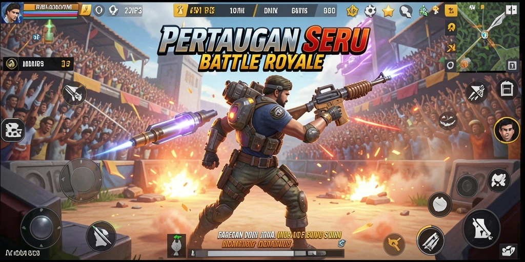 Gameplay seru di SVIP3 yang penuh aksi Battle Royale.