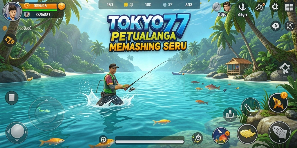 Gameplay menarik di TOKYO77 dengan berbagai aktivitas memancing.